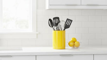 Calypso Basics Utensil Holder for Small Cutlery – Flatware Organizer for Kitchen or Office, Compact Flatware Organizer for Outdoor Dining, Picnics, Camping & Patio Use by Reston Lloyd, Lemon