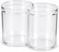 ForPro Clear Acrylic 2-Compartment Apothecary Jar with Lid, Shatterproof Qtip Holder & Cotton Ball Organizer, 28 Oz + 20 Oz Bathroom Vanity Canister for Kitchen, Office Decor, 6.25" x 3.7" x 4.6
