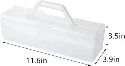 Noodle Storage Box, Plastic Pasta Storage Container with Handle Spaghetti Food Storage Box Multifunctional Airtight Organizer for Noodles, Tableware, Fruits Snacks(White,11.6x3.9x3.5in)