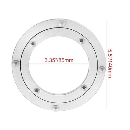 Aluminium Alloy Turntable Bearing, Heavy Duty Swivel Turntable Lazy Susan Rotating Bearing Turntable Round Dining Table Smooth Swivel Plate Hardware (140mm - 5.5inch)