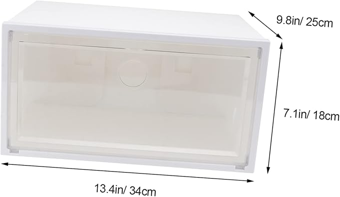 PRETYZOOM 1pc Plastic Shoes Storage Box Side Opening to Clean Organizer for Sneakers Stackable Design for Home Shoe Storage