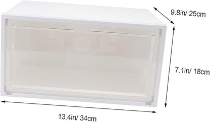 PRETYZOOM 1pc Plastic Shoes Storage Box Side Opening to Clean Organizer for Sneakers Stackable Design for Home Shoe Storage