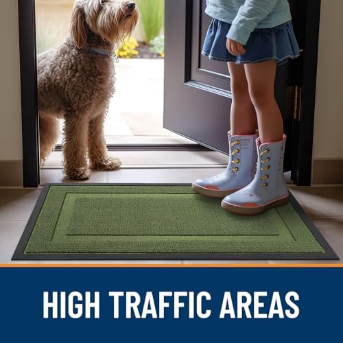 OLANLY Front Door Mat Outside 47x23, All-Season Heavy-Duty Rubber Doormat - Image 6