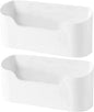 Cabinet Door Organizer 2PCS Plastic Adhesive Inside Door Storage Box Stackable Cabinet Organizer for Kitchen Bathroom Pantry Office Table Space Saving Mounted Containers, White