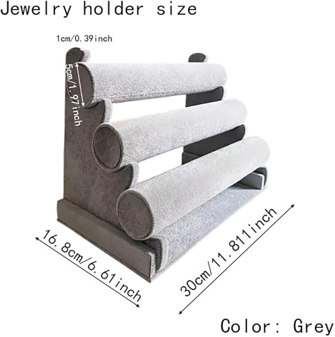 Flannelette Bracelet Display Stand,Jewelry Bracelet Necklace Rack Display Holder (gray)