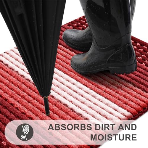 Kitinjoy Indoor Outdoor Door Mat, 40x32 Non-Slip Dirt Trapper Doormats - Image 2