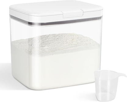 TBMAXS Versatile Storage Container Bin with Pop-up Lid & Scoop, Rice Flour Container Dog Cat Food Storage Container, Laundry Room Organization Household Essentials Kitchen Pantry Organizers