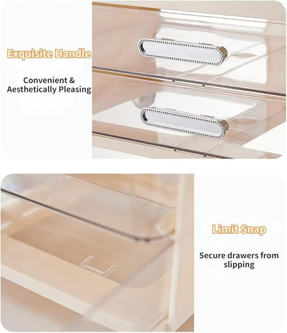 Extra Large Makeup Organizer with 2 Wide Drawers Divided Top Compartment, Spacious Cosmetic Display Case, 4 Colors Skincare Storage box for Vanity and Countertop (Green)