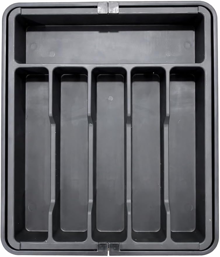 Expandable Drawer Organizer for Kitchen Utensils – Adjustable Silverware Organizer Tray with 8 Compartments for Kitchen Drawer Storage