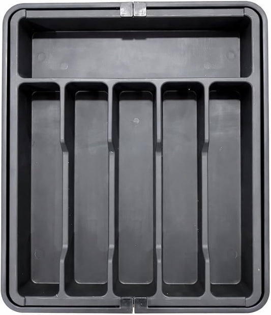 Expandable Drawer Organizer for Kitchen Utensils – Adjustable Silverware Organizer Tray with 8 Compartments for Kitchen Drawer Storage