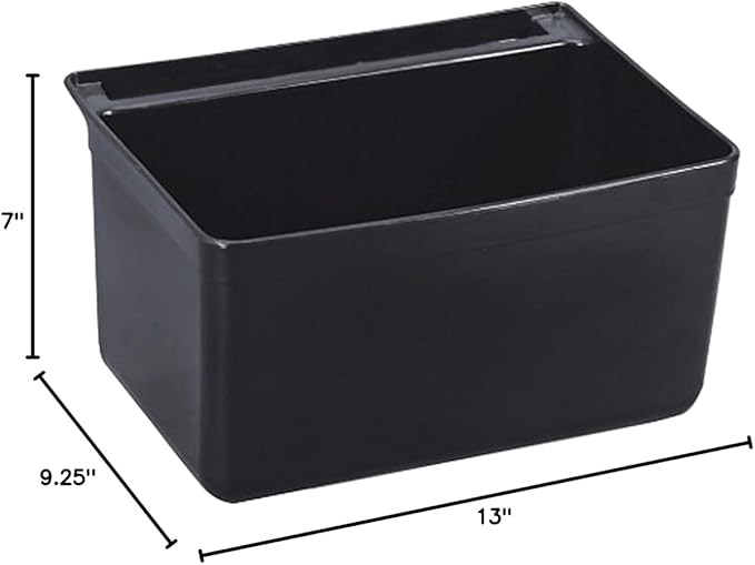 TrueCraftware- Silverware Bin Fits Rolling Utility Cart Heavy Duty Black Color 13" x 9-1/4" x 7"-Plastic Utensils Drawer Holder Kitchen Utensils Silverware Flatware Organizer