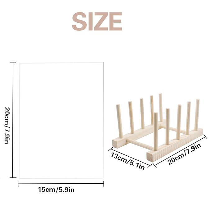 4 PCS Transparent Nail Art Display Board with Wooden Display Holder, Acrylic Display Polish Board with Double Sided Tape False Nail Tips Sample Display Holder Nail Color Nail Practice Board
