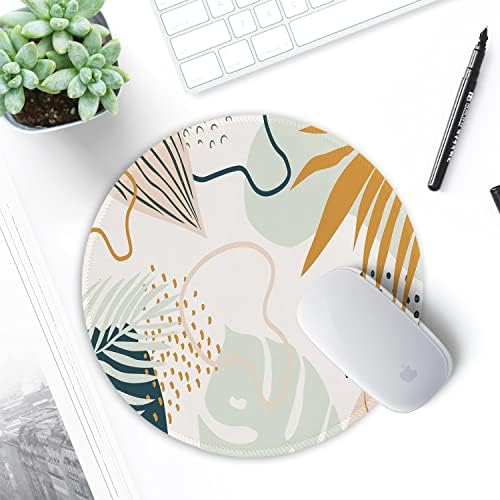 ITNRSIIET Round Mouse Pad with Stitched Edge Premium-Textured Waterproof Non-Slip Rubber Base Desktop Protection Mat Diameter 8.7 inches, Tropical Plants - Image 7