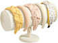 Headband Holder Organizer Tower, Soft Velvet Hairband Stand Display, Hair Hoop Accessories Storage for Home Bedroom or Store Shop Selling (Beige, T-Bar)