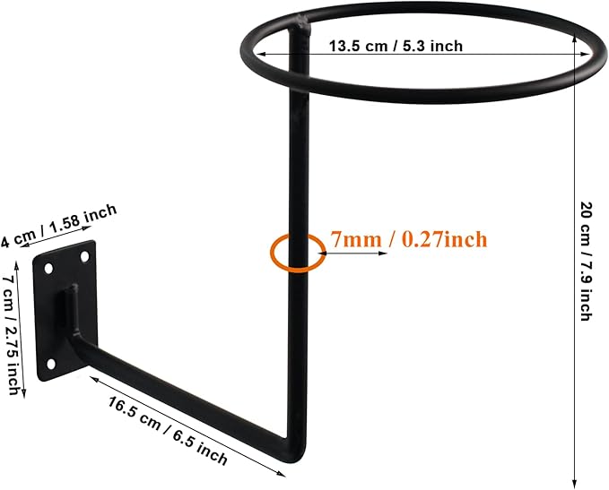 6 Packs Helmet and Hat Wall Mount Holder - Motorcycle Helmet Stand, Black Hangers for Caps, Ball Holder, Wig Display