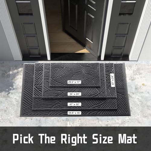 Yimobra Doormat Outdoor Entrance 36x24, Non-Slip Indoor Mat, Dark Grey - Image 2