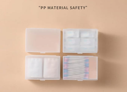 transparent cotton pads/swabs large capacity storage box with PP material, easy to use and take,beautiful design, muti-purpose, moisture-proof and dust-proof (Travel Storage Box high47mm)