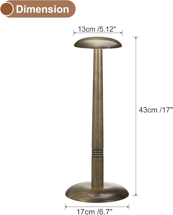 uxcell Hat Rack Stand and Tabletop Wig Display Stand with Dome Design 17 Inch Height for Baseball Caps, Fedora, Wigs, Coffee