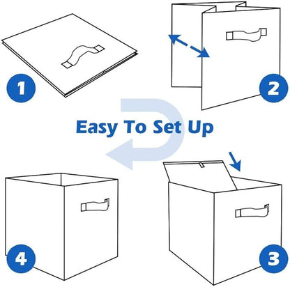 ShellKingdom Storage Bins, Foldable Fabric Storage Cubes And Cloth Storage Organizer Drawer with Metal Handle For Closet And Toys Storage, 11 X 10.5 X 10.5 INCH, 6 Pack (Lavender)