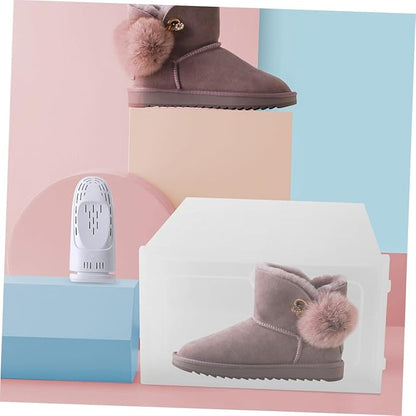 Levemolo 3pcs Thickened Plastic Shoe Box Stackable Storage Organizer for High Heels Sneakers Boots
