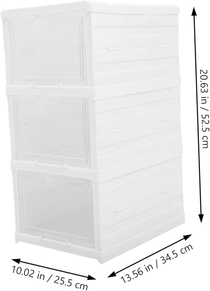 Garneck Shoe Boxes Stackable Lids Storage Organizer Box for Shoes Material Bins for Organization