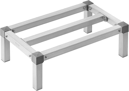VEVOR Aluminum Dunnage Rack, 24” x 14” Commercial Food Floor Rack, 8” Off the Floor, 1000 lbs Capacity Adjustable Aluminum Storage, for Storage in Restaurants, Kitchens, Garages and Vehicles