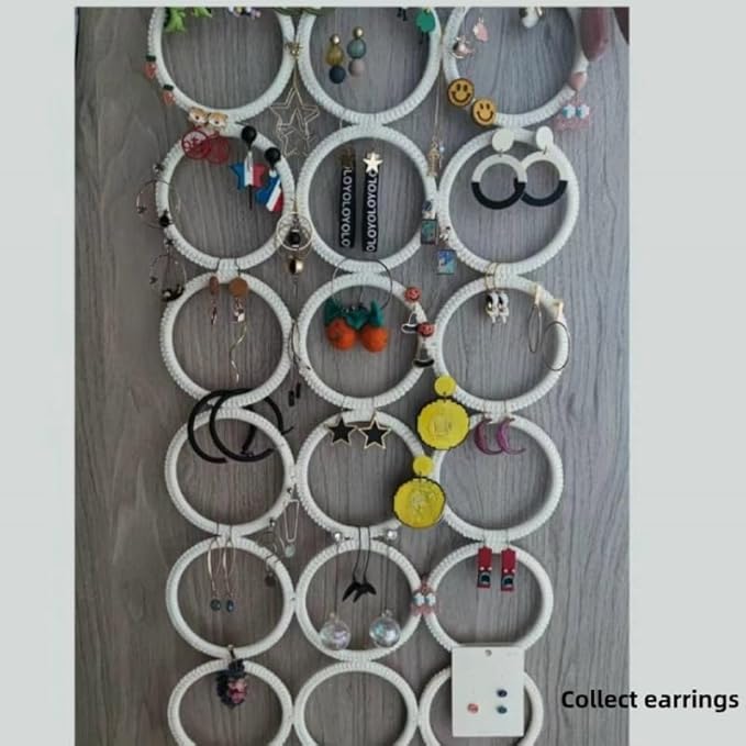 18 Circles Scarf Hanger for Multiple Scarves,Hijab Hangers for Closet for Scarves, Belt Organizer for Closet,Towels,Hijab and Tie, Foldable Hanger (1, White)