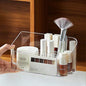 SUNFICON Makeup Tray Holder Organizer Cosmetic Display Case Tabletop Desktop Vanity Countertop Bathroom Wall Cabinet Medicine Storage Box 9 Dividers 2 Removable for Womens Ladies Girls Crystal Clear
