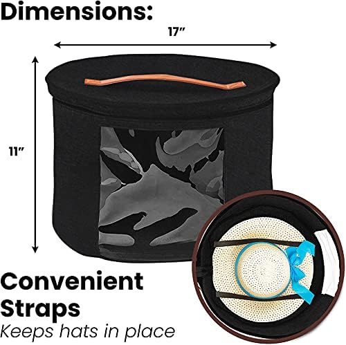 Hat Storage Box for Women and Men Felt Round Foldable Sturdy Large Travel Stuffed Animal Toy Storage
