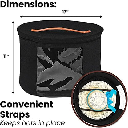 Hat Storage Box for Women and Men Felt Round Foldable Sturdy Large Travel Stuffed Animal Toy Storage