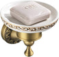 Leyden Shower Soap Dish, Antique Brass Dish Soap Holder Luxury Art Engraved Wall Mount Bathroom Hardware
