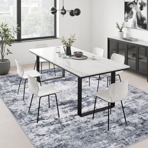 5x8 Area Rug Living Room: Modern Washable Indoor Soft Carpet Grey - Image 4