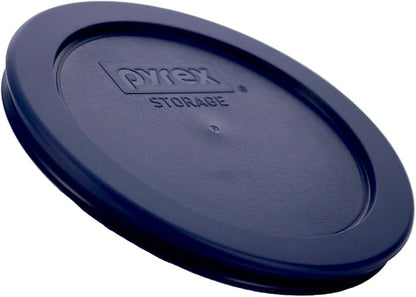 Pyrex 7200-PC 2 Cup Dark Blue Round Storage Lids - Original Genuine Pyrex Lids - 2 Pack