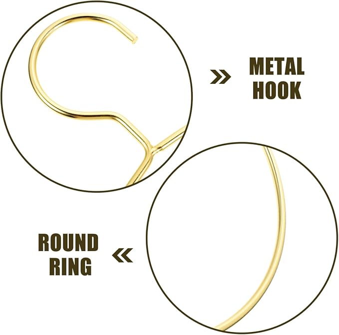 PRETYZOOM 4Pcs Golden Scarf Hangers for Closet Organization, Metal Belt and Scarf Holder Rings, Space-Saving Clothes Organizer for Ties, Belts, Scarves, and Accessories