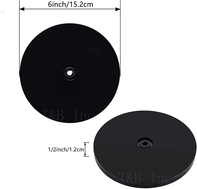 TamBee 6 inch Lazy Susan Turntable Organizer Acrylic for Spice Rack, Cake, TV, Laptop, Crafts, Kitchen, Cabinet, Pantry Decorating Black