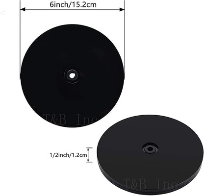 TamBee 6 inch Lazy Susan Turntable Organizer Acrylic for Spice Rack, Cake, TV, Laptop, Crafts, Kitchen, Cabinet, Pantry Decorating Black