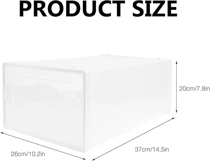 Healifty Thickened Large Shoe Storage Box with Flip Lid, Heavy-duty Plastic Household Shoe Organizer Container for Boots and Sneakers, Multipurpose Stackable Closet Storage