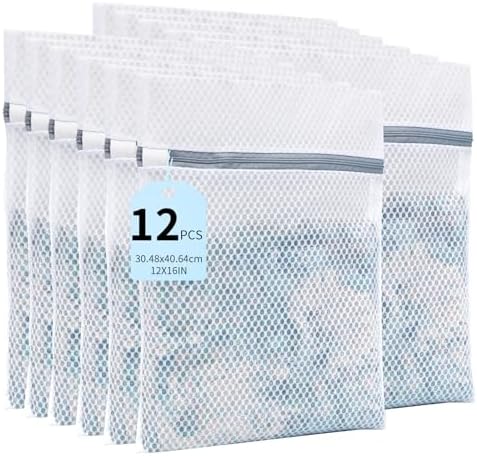 12PCS Laundry Bags Mesh Wash Bags,12X16IN Mesh Laundry Bags by SUOSEC