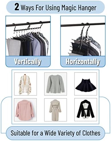 Mr. Pen- Space Saving Hangers for Clothes, 12 pcs, Black | Plastic Multi Clothes Hangers Space Saving, 5 Slots, 360° Rotating Hooks - Image 4
