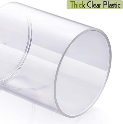 AOZITA 6 Pack Acrylic Qtip Holder Dispenser for Cotton,Swab, Ball, Round Pads, Floss Picks - Clear Plastic Apothecary Jar Set, Bathroom Canister Storage Organization, Vanity Makeup Organizer