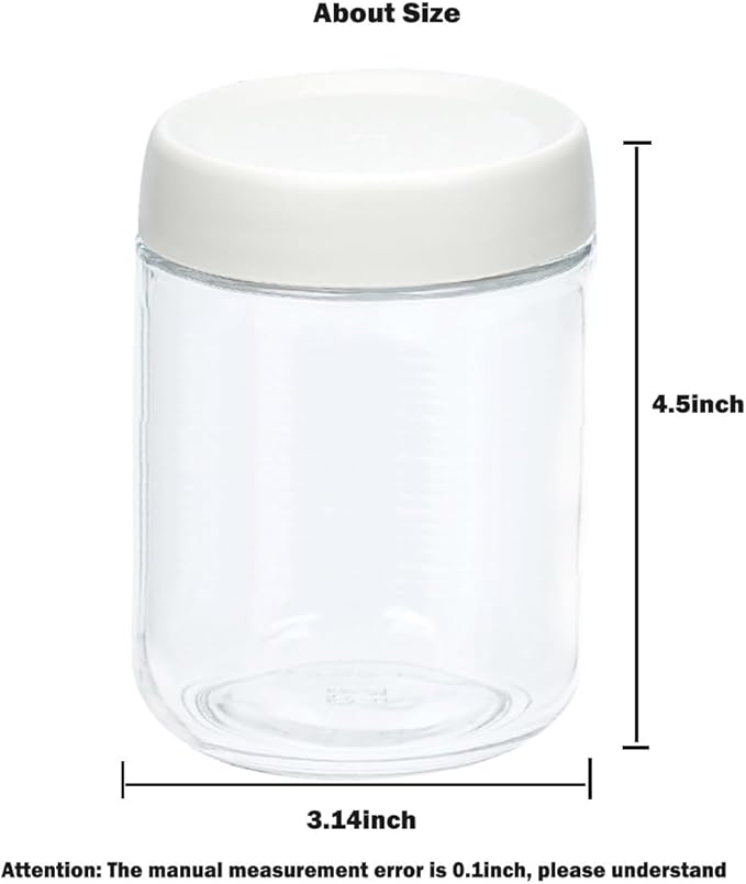 2Pack Overnight Oats Containers with Lids, 16 oz Glass Mason Overnight Oats Jars, Wide Mouth Mason Salad Jars, Airtight Containers for Milk, Cereal, Fruit, Yogurt, Spice Sugar, Salad Dressing