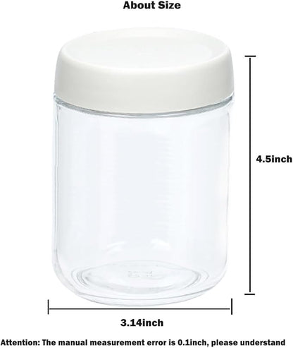 2Pack Overnight Oats Containers with Lids, 16 oz Glass Mason Overnight Oats Jars, Wide Mouth Mason Salad Jars, Airtight Containers for Milk, Cereal, Fruit, Yogurt, Spice Sugar, Salad Dressing