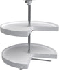 Rev-A-Shelf 2 Tier Pie-Cut Lazy Susan for Corner Base Cabinets, Plastic, 24" Double Shelf Swivel Kitchen Spice/Can Organizer, 24" W x 14" D x 26" H, White, 6942-24-11-52