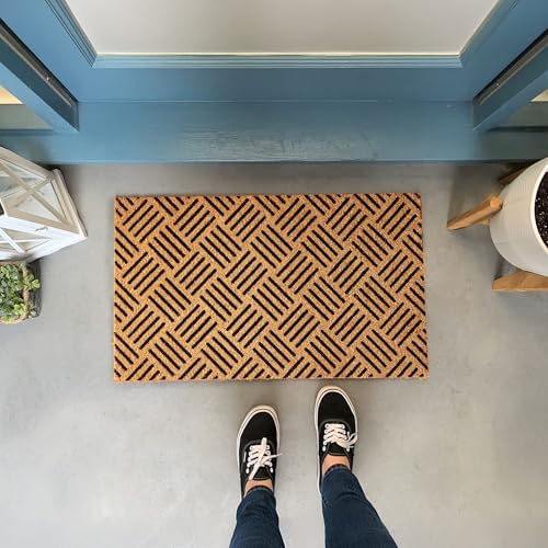 Coco Coir Doormat, Floor Mats with Diamond Pattern, Beige 30x17 - Image 2
