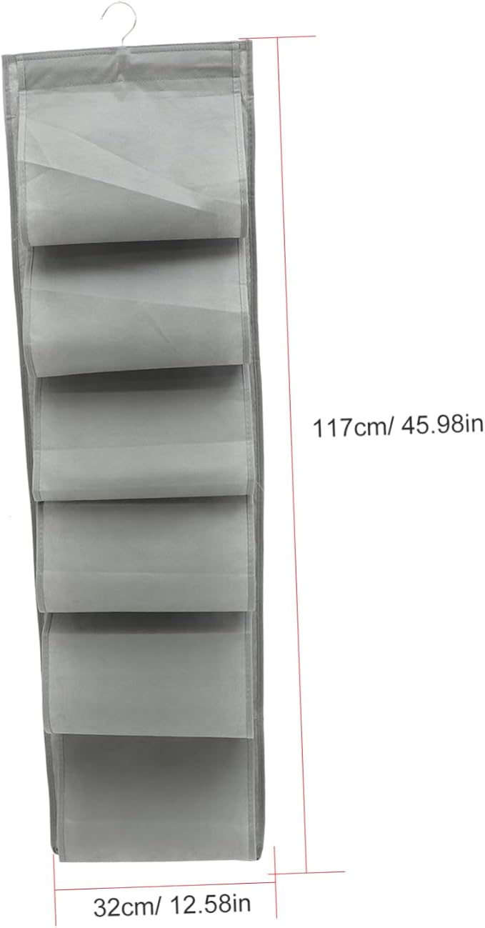 Ciieeo Hanging Shoe Storage Organizer 12 Compartments Wall-Mounted Shoe Rack Multi-Layer Closet Hanging Bag for and Accessories Over-Door Storage Solution