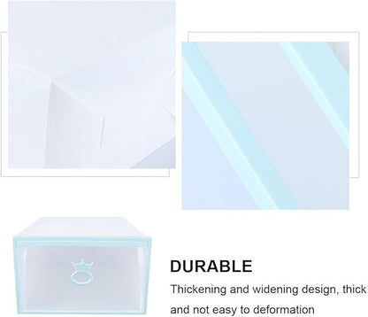 MAGICLULU Thickened Plastic Shoes Box 33x23x14cm Drawer-style Shoe Storage Container Stackable Organizer for Men and Women