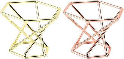 Metal Display Stand Crystal Glass Lens Sphere Makeup Sponge Holder