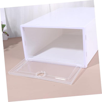 6pcs Stackable Transparent Shoe Organizer Boxes Plastic Storage Bins for Sneakers High Heels Boots PP Material Scratch Resistant Shoe Container for Space Saving