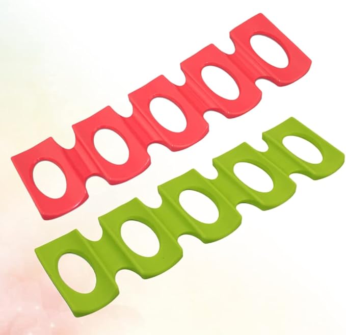 Mobestech Beverage Refrigerators 2pcs Fridge Silicone Beer Can Organizer Wine Bottle Stacker Refrigerator Space Saver Drink Holder Rack for Home Party Bar Green Red Silicone Holders