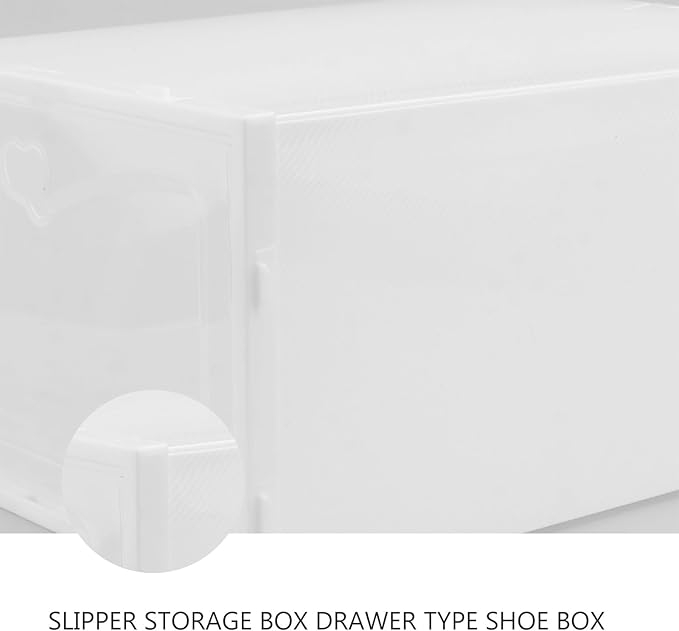 Gadpiparty 2pcs Male Shoe Storage Boxes Thickened Plastic Stackable Footwear Organizer with Flip-top Compartment for Home Closet Storage